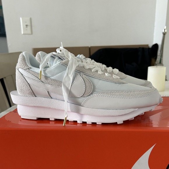 Size 9.5 - Nike sacai x LDWaffle White Nylon